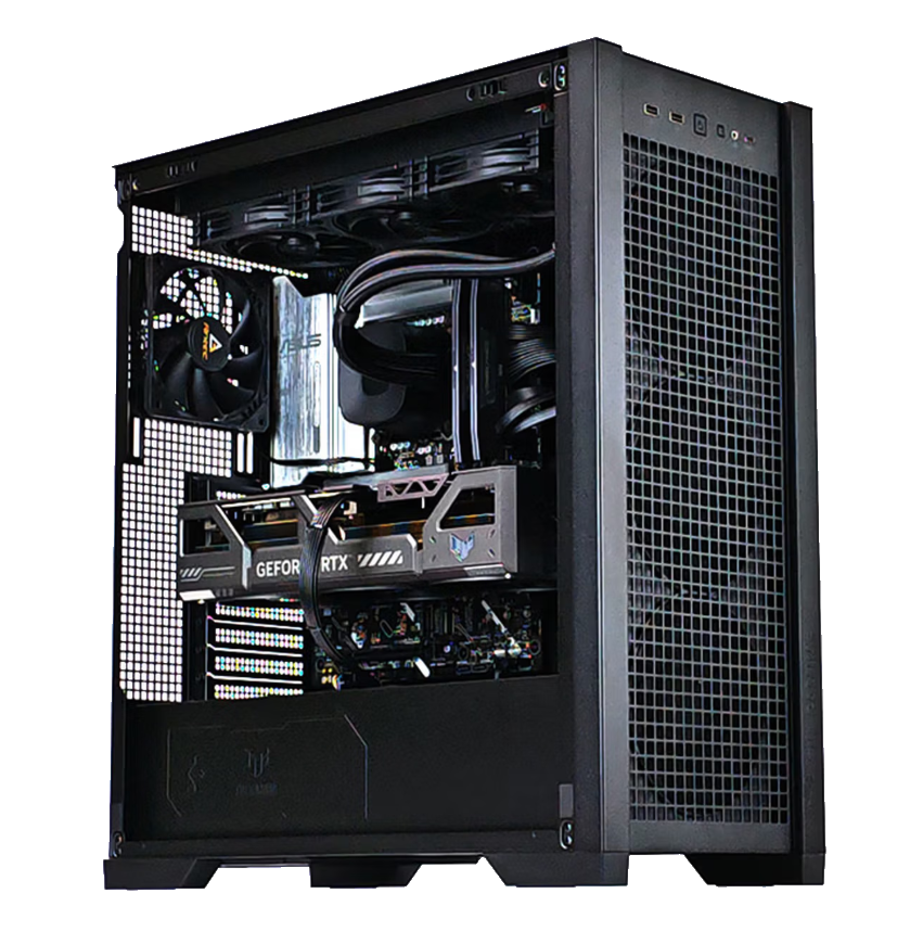 GPU AI 算力工作站开放机箱设备图
